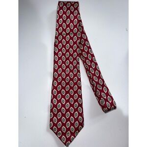 Christian Dior Men's Necktie Red 100% Silk Woven In Italy Made In‎ USA R